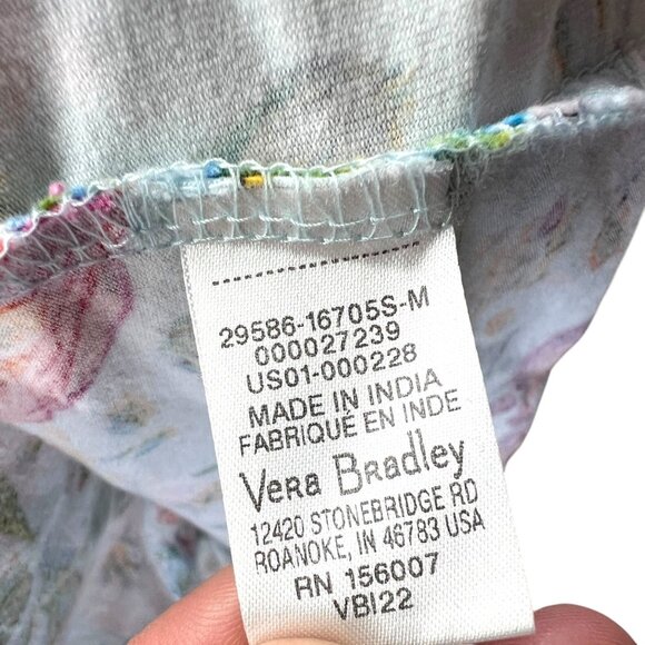 Vera Bradley Sea Air Floral Knit Robe Blue Multicolor Size Small/Medium - Picture 10 of 12